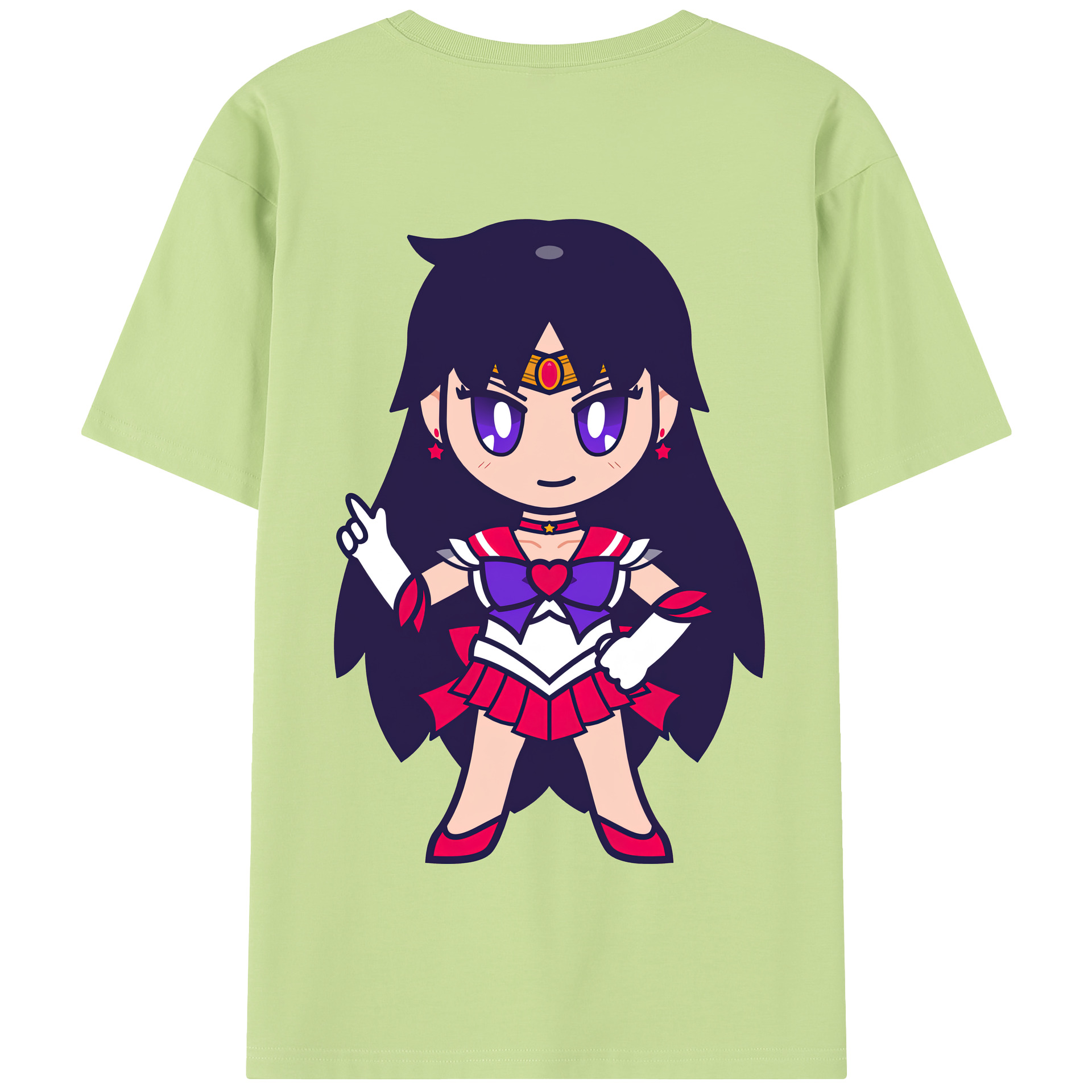 （画像用） 美少女戦士セーラームーン 火野レイ ひの レイ Sailor Moon Hino Rei （セーラーマーズ,Sailor Mars） 綿100％半袖Tシャツ（背面プリント）